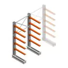 Mittleres Kragarmregal IT einseitig 2455x1200x800 mm (hxbxt) 5 Ebenen Anfangsregal