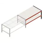 Verstellbare Werkbank doppelstöckig 1950x1000x800-950 mm (lxtxh) Anbauregal