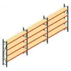 Vorteilsreihe Weitspannregal AR 2250x6958x400 mm (hxbxt) 4 Ebenen blau mit vormontierten Rahmen