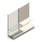 Wandregal mit Perforation Tego 1800x1000x470 mm (hxbxt) 2 Ebenen RAL9001 Anbauregal