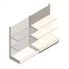 Wandregal Tego 1400x1000x470 mm (hxbxt) 3 Ebenen RAL9001 Anbauregal