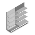 Wandregal Tego 1800x1000x470 mm (hxbxt) 4 Ebenen RAL9006 Anbauregal