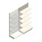 Wandregal Tego 2200x1000x470 mm (hxbxt) 5 Ebenen RAL9001 Anbauregal