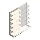 Wandregal Tego 2400x1000x470 mm (hxbxt) 6 Ebenen RAL9001 Anfangsregal