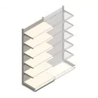 Wandregal Tego 2400x1000x570 mm (hxbxt) 6 Ebenen RAL9001 Anfangsregal