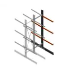 Schweres Kragarmregal doppelseitig 4000x1000x1200mm (hxbxt) 3 Ebenen Anbauregal