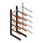 Schweres Kragarmregal einseitig 3000x800x1200mm (hxbxt) 4 Ebenen Anfangsregal