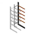 Schwerlast-Kragarmregal einseitig 4000x800x1200mm (hxbxt) 5 Ebenen Anbauregal