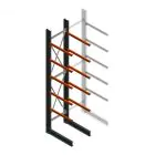 Schweres Kragarmregal einseitig 5000x1000x1200mm (hxbxt) 5 Ebenen Anfangsregal