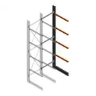 Schweres Kragarmregal einseitig 5000x1200x1200mm (hxbxt) 4 Ebenen Anbauregal
