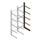 Schweres Kragarmregal einseitig 5000x1500x1200mm (hxbxt) 4 Ebenen Anbauregal