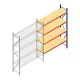 Weitspannregal AR 3000x1850x600 mm (hxbxt) 4 Ebenen blau Anbauregal mit vormontierten Rahmen
