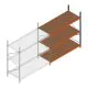 Weitspannregal Kimer 2500x2400x1000 mm (hxbxt) 3 Ebenen Anbauregal mit vormontierten Rahmen
