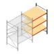 Weitspannregal AR 2000x1610x1200 mm (hxbxt) 3 Ebenen blau Anbauregal