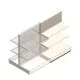 Gondola Tego Ladenregal 1400x1000x470 mm (hxbxt) 3 Ebenen RAL9001 Anbauregal