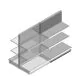 Gondola Tego Ladenregal 1400x1000x470 mm (hxbxt) 3 Ebenen RAL9006 Anbauregal