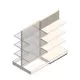 Gondola Tego Ladenregal 1800x1000x470 mm (hxbxt) 4 Ebenen RAL9001 Anbauregal