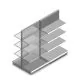 Gondola Tego Ladenregal 1800x1000x470 mm (hxbxt) 4 Ebenen RAL9006 Anbauregal