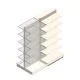 Gondola Tego Ladenregal 2400x1000x470 mm (hxbxt) 6 Ebenen RAL9001 Anbauregal