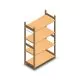 Holzfachbodenregal BT Euro 1800x970x500 mm (hxbxt) mit 4 Ebenen Anfangsregal