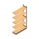 Holzfachbodenregal BT Euro 2100x1170x400 mm (hxbxt) 5 Ebenen Anbauregal
