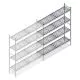 Hygienisches Regal 5711 1800x1070x360 mm (hxbxt) 4 Ebenen Anbauregal