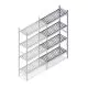 Hygienisches Regal 6611 1800x780x360 mm (hxbxt) 4 Ebenen Anbauregal