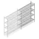 Hygienisches Regal 6811 1800x1200x460 mm (hxbxt) 4 Ebenen Anbauregal
