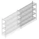 Hygienisches Regal 6811 1800x1320x560 mm (hxbxt) 4 Ebenen Anbauregal