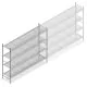 Hygienisches Regal 6811 1800x1740x560 mm (hxbxt) 4 Ebenen Anfangsregal