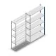 Fachbodenregal Medium Duty 2200x1300x400mm (hxbxt) 5 Ebenen blau Anbauregal