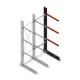 Medium Kragarmregal einseitig 2500x750x800 mm (hxbxt) 3 Ebenen Anbauregal