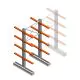 Mittel Kragarmregal IT beidseitig 2455x1200x600 mm (hxbxt) 4 Ebenen Anfangsregal
