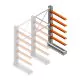 Mittel Kragarmregal IT einseitig 1990x1000x800 mm (hxbxt) 5 Ebenen Anbauregal
