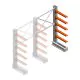 Mittleres Kragarmregal IT einseitig 1990x1200x600 mm (hxbxt) 5 Ebenen Anbauregal