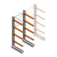 Mittel Kragarmregal IT einseitig 2455x1000x800 mm (hxbxt) 4 Ebenen Anfangsregal