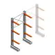 Mittleres Kragarmregal IT einseitig 2455x1200x600 mm (hxbxt) 3 Ebenen Anfangsregal