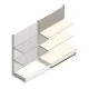 Wandregal Tego 1400x1000x470 mm (hxbxt) 3 Ebenen RAL9001 Anbauregal