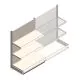 Wandregal Tego 1400x1000x470 mm (hxbxt) 3 Ebenen RAL9001 Anfangsregal
