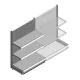 Wandregal Tego 1400x1000x470 mm (hxbxt) 3 Ebenen RAL9006 Anfangsregal