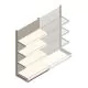 Wandregal Tego 1800x1000x470 mm (hxbxt) 4 Ebenen RAL9001 Anfangsregal