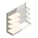 Wandregal Tego 1800x1000x570 mm (hxbxt) 4 Ebenen RAL9001 Anfangsregal