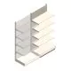 Wandregal Tego 2200x1000x570 mm (hxbxt) 5 Ebenen RAL9001 Anbauregal