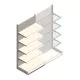 Wandregal Tego 2200x1000x570 mm (hxbxt) 5 Ebenen RAL9001 Anfangsregal