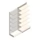 Wandregal Tego 2400x1000x470 mm (hxbxt) 6 Ebenen RAL9001 Anbauregal
