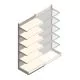 Wandregal Tego 2400x1000x570 mm (hxbxt) 6 Ebenen RAL9001 Anfangsregal