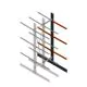 Schweres Kragarmregal beidseitig 4000x800x1200mm (hxbxt) 3 Ebenen Anbauregal