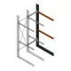 Schweres Kragarmregal einseitig 3000x800x1200mm (hxbxt) 2 Ebenen Anbauregal