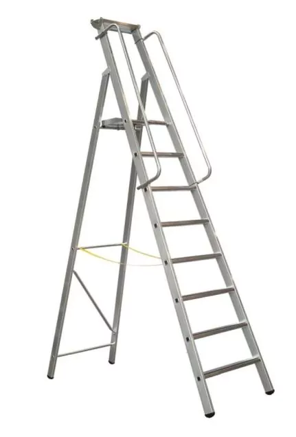 Leiter mit extra großer Plattform Zarges Meistertritt S 8 Stufen