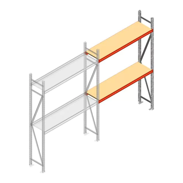 Weitspannregal AR 2000x1850x500 mm (hxbxt) 2 Ebenen verzinkt Anbauregal mit vormontierten Rahmen